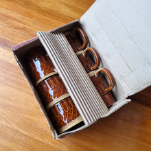 Load image into Gallery viewer, VINTAGE SET OF 6 MADE IN JAPAN STACKING MUGS & MUG STAND.