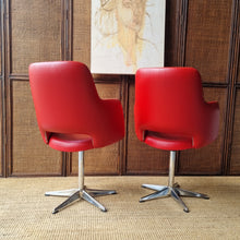 Load image into Gallery viewer, SET OF 2 RED KENDALL SWIVEL DINING CHAIRS