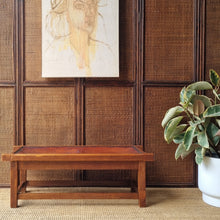 Load image into Gallery viewer, VINTAGE LEATHER & TIMBER STOOL OR LOW TABLE
