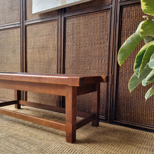 Load image into Gallery viewer, VINTAGE LEATHER & TIMBER STOOL OR LOW TABLE