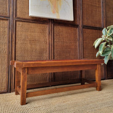 Load image into Gallery viewer, VINTAGE LEATHER & TIMBER STOOL OR LOW TABLE