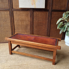 Load image into Gallery viewer, VINTAGE LEATHER & TIMBER STOOL OR LOW TABLE