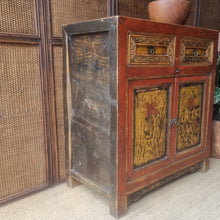 Load image into Gallery viewer, VINTAGE TIBETAN CABINET WITH ARTWORK