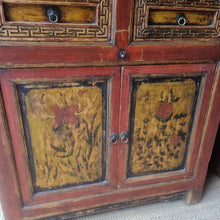 Load image into Gallery viewer, VINTAGE TIBETAN CABINET WITH ARTWORK