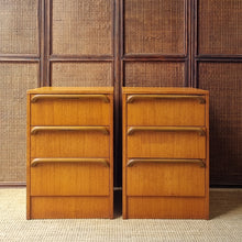Load image into Gallery viewer, VINTAGE PAIR OF TEAK BEDSIDE DRAWERS BY RELIANCE FURNITURE