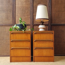 Load image into Gallery viewer, VINTAGE PAIR OF TEAK BEDSIDE DRAWERS BY RELIANCE FURNITURE