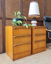 Load image into Gallery viewer, VINTAGE PAIR OF TEAK BEDSIDE DRAWERS BY RELIANCE FURNITURE