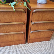 Load image into Gallery viewer, VINTAGE PAIR OF TEAK BEDSIDE DRAWERS BY RELIANCE FURNITURE