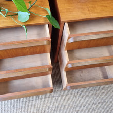 Load image into Gallery viewer, VINTAGE PAIR OF TEAK BEDSIDE DRAWERS BY RELIANCE FURNITURE