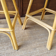 Load image into Gallery viewer, PAIR OF VINTAGE CANE SWIVEL KITCHEN STOOLS