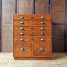 Load image into Gallery viewer, VINTAGE SOLID WOOD PLAN DRAWERS & FILE CABINET