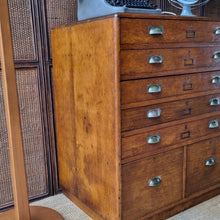 Load image into Gallery viewer, VINTAGE SOLID WOOD PLAN DRAWERS & FILE CABINET