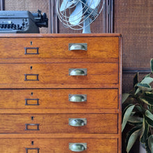 Load image into Gallery viewer, VINTAGE SOLID WOOD PLAN DRAWERS & FILE CABINET