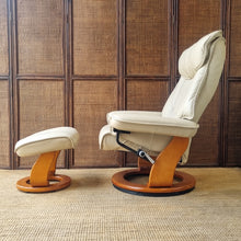 Load image into Gallery viewer, LEATHER RECLINER CHAIR & FOOTSTOOL