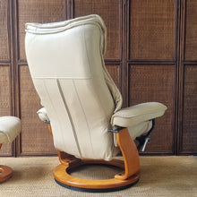 Load image into Gallery viewer, LEATHER RECLINER CHAIR & FOOTSTOOL