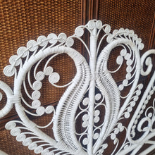 Load image into Gallery viewer, WHITE WICKER PEACOCK BEDHEAD FOR DOUBLE BED