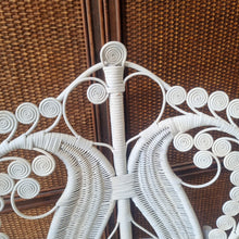 Load image into Gallery viewer, WHITE WICKER PEACOCK BEDROOM CHAIR.