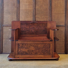 Load image into Gallery viewer, VINTAGE SOLID HARDWOOD 'SETTLE BENCH' HALL SEAT