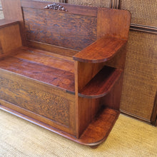Load image into Gallery viewer, VINTAGE SOLID HARDWOOD 'SETTLE BENCH' HALL SEAT