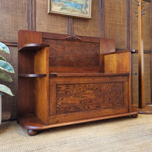 Load image into Gallery viewer, VINTAGE SOLID HARDWOOD 'SETTLE BENCH' HALL SEAT