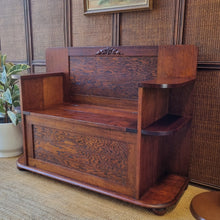 Load image into Gallery viewer, VINTAGE SOLID HARDWOOD 'SETTLE BENCH' HALL SEAT