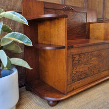 Load image into Gallery viewer, VINTAGE SOLID HARDWOOD 'SETTLE BENCH' HALL SEAT