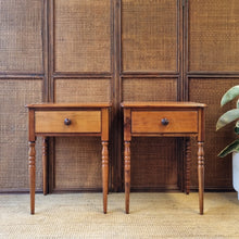 Load image into Gallery viewer, PAIR OF VINTAGE HERITAGE FURNITURE BEDSIDE TABLES