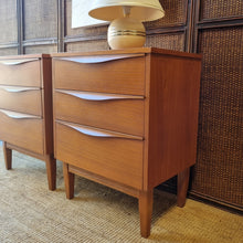 Load image into Gallery viewer, VINTAGE PAIR OF TEAK BEDSIDE DRAWERS BY RELIANCE FURNITURE