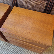 Load image into Gallery viewer, VINTAGE PAIR OF TEAK BEDSIDE DRAWERS BY RELIANCE FURNITURE