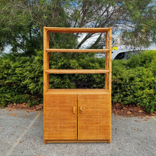 Load image into Gallery viewer, VINTAGE CANE & RATTAN WALL UNIT DISPLAY CABINET