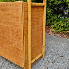Load image into Gallery viewer, VINTAGE CANE & RATTAN WALL UNIT DISPLAY CABINET
