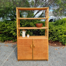 Load image into Gallery viewer, VINTAGE CANE & RATTAN WALL UNIT DISPLAY CABINET