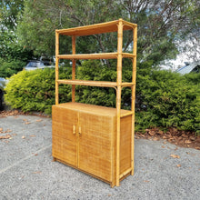 Load image into Gallery viewer, VINTAGE CANE & RATTAN WALL UNIT DISPLAY CABINET