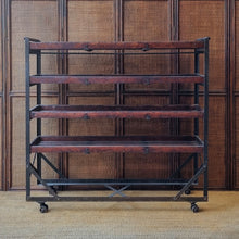 Load image into Gallery viewer, VINTAGE INDUSTRIAL SHOE TROLLEY DISPLAY SHELF RACK