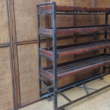 Load image into Gallery viewer, VINTAGE INDUSTRIAL SHOE TROLLEY DISPLAY SHELF RACK