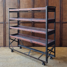 Load image into Gallery viewer, VINTAGE INDUSTRIAL SHOE TROLLEY DISPLAY SHELF RACK