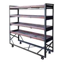 Load image into Gallery viewer, VINTAGE INDUSTRIAL SHOE TROLLEY DISPLAY SHELF RACK