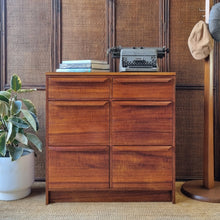 Load image into Gallery viewer, VINTAGE MID CENTURY SOLID HARDWOOD FILING OFFICE CABINET DRAWERS