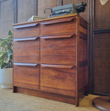 Load image into Gallery viewer, VINTAGE MID CENTURY SOLID HARDWOOD FILING OFFICE CABINET DRAWERS