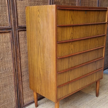 Load image into Gallery viewer, MID CENTURY DANISH TEAK TALLBOY CHEST OF DRAWERS