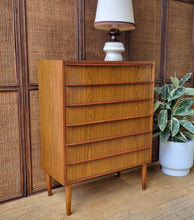Load image into Gallery viewer, MID CENTURY DANISH TEAK TALLBOY CHEST OF DRAWERS