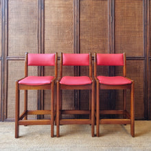 Load image into Gallery viewer, SET OF 3 VINTAGE COUNTER STOOLS