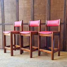 Load image into Gallery viewer, SET OF 3 VINTAGE COUNTER STOOLS