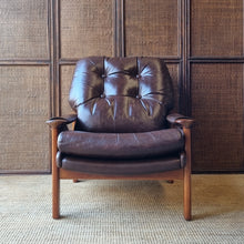 Load image into Gallery viewer, VINTAGE TESSA T1 CHOCOLATE BROWN LEATHER ARMCHAIR