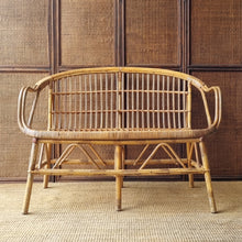 Load image into Gallery viewer, VINTAGE CANE SETTEE WITH ORIGINAL CUSHION
