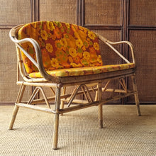 Load image into Gallery viewer, VINTAGE CANE SETTEE WITH ORIGINAL CUSHION