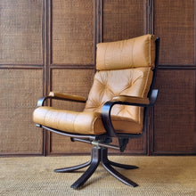 Load image into Gallery viewer, VINTAGE DANISH SWIVEL LEATHER ARMCHAIR