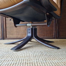 Load image into Gallery viewer, VINTAGE DANISH SWIVEL LEATHER ARMCHAIR