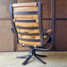 Load image into Gallery viewer, VINTAGE DANISH SWIVEL LEATHER ARMCHAIR
