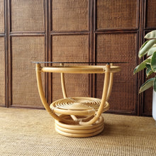Load image into Gallery viewer, VINTAGE ROUND CANE COFFEE TABLE